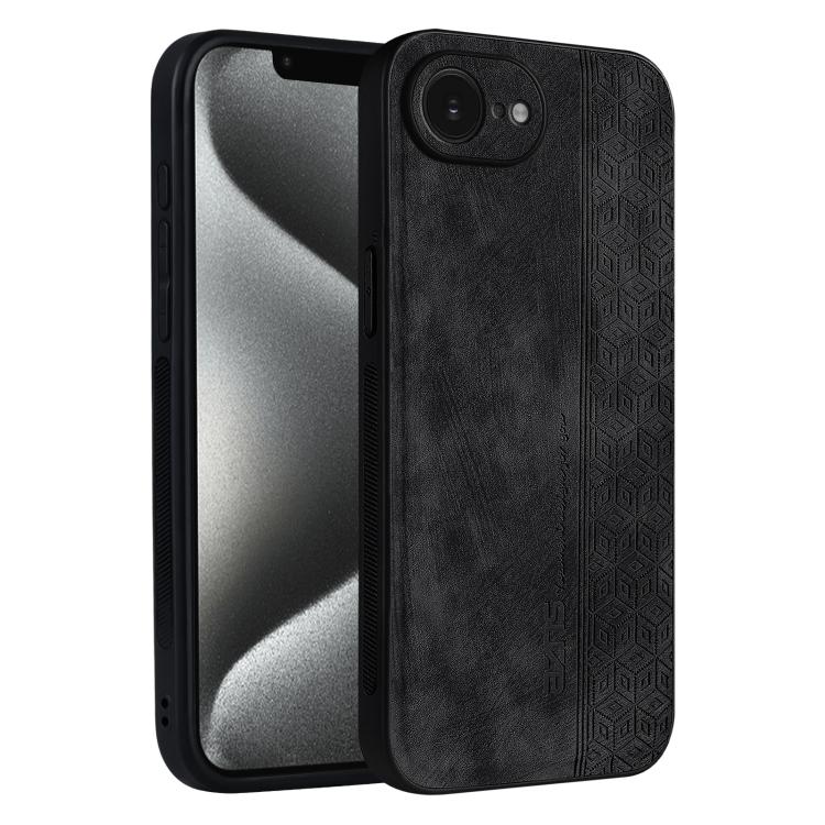 AZNS 3D Embossed Skin Feel Phone Case, For iPhone 16e / 17e, For iPhone 17 Pro Max, For iPhone 17 Pro, For iPhone 17 For iPhone 16e 17e Black