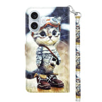3D Painted Leather Phone Case, For iPhone 16 Plus, For iPhone 16