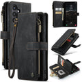 CaseMe C30 Card Slots Zipper Wallet Leather Phone Case, For Samsung Galaxy S24 5G, For Samsung Galaxy S23 FE, For Samsung Galaxy A24 4G, For Samsung Galaxy A23 For Samsung Galaxy S24 5G Black