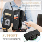 CaseMe C30 Card Slots Zipper Wallet Leather Phone Case, For Samsung Galaxy S24 5G, For Samsung Galaxy S23 FE, For Samsung Galaxy A24 4G, For Samsung Galaxy A23