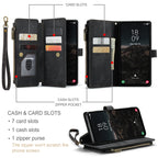 CaseMe C30 Card Slots Zipper Wallet Leather Phone Case, For Samsung Galaxy S24 5G, For Samsung Galaxy S23 FE, For Samsung Galaxy A24 4G, For Samsung Galaxy A23