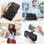 CaseMe C30 Card Slots Zipper Wallet Leather Phone Case, For Samsung Galaxy S24 5G, For Samsung Galaxy S23 FE, For Samsung Galaxy A24 4G, For Samsung Galaxy A23