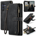 CaseMe C30 Card Slots Zipper Wallet Leather Phone Case, For Samsung Galaxy A25 4G, For Samsung Galaxy A15, For Samsung Galaxy A55 5G, For Samsung Galaxy A35 5G, For Samsung Galaxy S24 Ultra 5G, For Samsung Galaxy S24+ 5G For Samsung Galaxy A25 4G Black