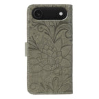 Lace Flower Embossing Flip Leather Phone Case, For iPhone Air, For iPhone 16 Pro Max, For iPhone 16 Pro, For iPhone 16 Plus