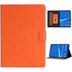 Solid Color Horizontal Flip Leather Case with Card Slots & Holder & Sleep / Wake-up Function, For Lenovo Tab M10 Plus, For Samsung Galaxy Tab S6 Lite (P610/615), For Samsung Galaxy Tab A 8.0 (2019) T290/T295, For Samsung Galaxy Tab A 8.0 T350/T355C For Lenovo Tab M10 Plus Orange