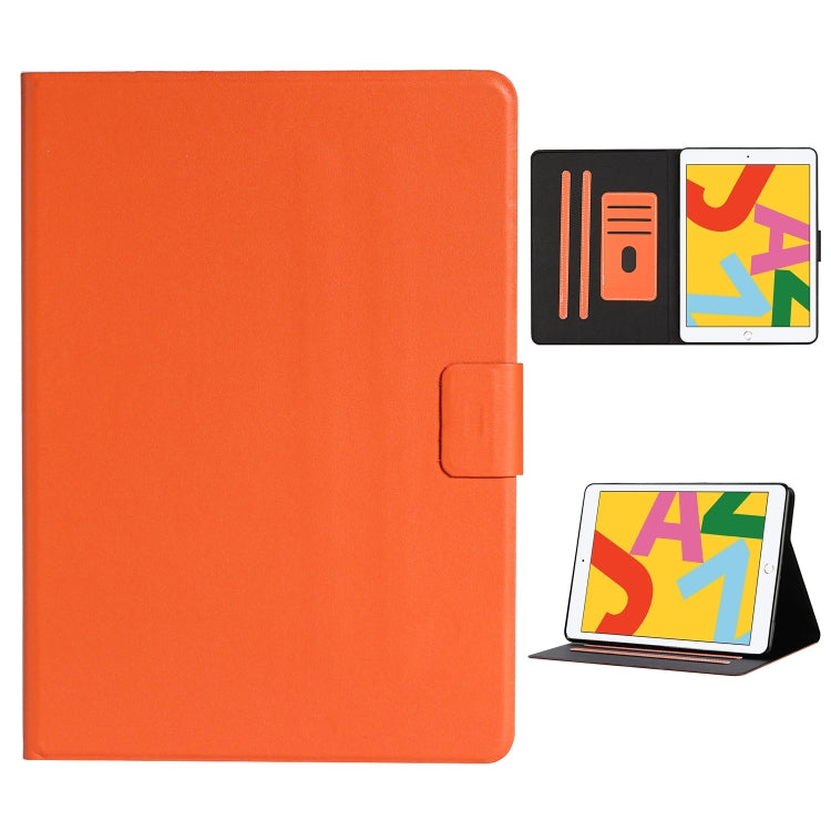 Solid Color Horizontal Flip Leather Case with Card Slots & Holder & Sleep / Wake-up Function, For iPad 10.2, For iPad 9.7 (2017/2018) & Air 2 & Air, For iPad Mini 2019/ 4 /3 / 2/ 1 For iPad 10.2 Orange