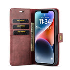 DG.MING Crazy Horse Texture Detachable Magnetic Leather Phone Case, For iPhone 15