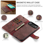 DG.MING Crazy Horse Texture Detachable Magnetic Leather Phone Case, For iPhone Air, For iPhone 16 Pro Max, For iPhone 16 Pro, For iPhone 16 Plus