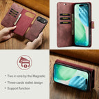 DG.MING Crazy Horse Texture Detachable Magnetic Leather Phone Case, For iPhone Air, For iPhone 16 Pro Max, For iPhone 16 Pro, For iPhone 16 Plus