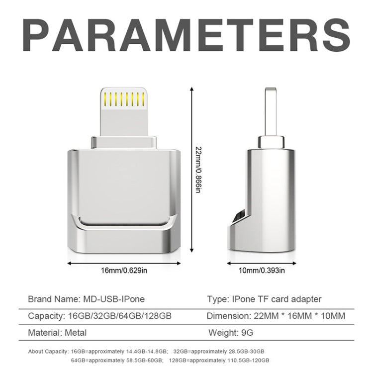 MicroDrive 8pin To TF Card Adapter Mini iPhone & iPad TF Card Reader, Card Reader – Data Transmission