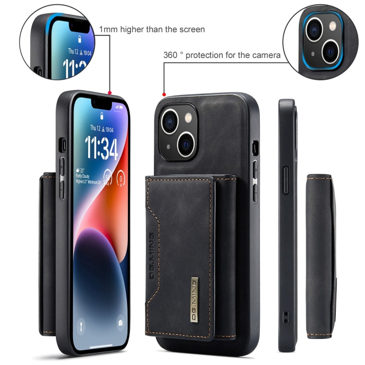 DG.MING M2 Series 3-Fold Card Bag Wallet Leather Phone Case, For iPhone 15