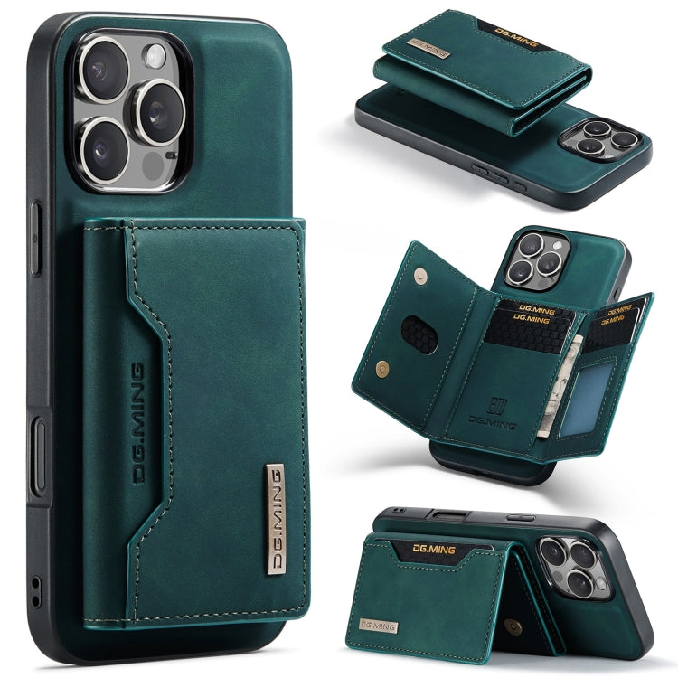 DG.MING M2 Series 3-Fold Card Bag Wallet Leather Phone Case – Magnetic, Card Slot, Leather, For iPhone Air, For iPhone 16 Pro Max, For iPhone 16 Pro, For iPhone 16 Plus For iPhone 16 Pro Max Green