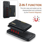 DG.MING M2 Series 3-Fold Card Bag Wallet Leather Phone Case, For iPhone 17e / 16e, For iPhone 17 Pro Max, For iPhone 17 Pro, For iPhone 17