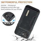 DG.MING M2 Series 3-Fold Card Bag Wallet Leather Phone Case, For iPhone 17e / 16e, For iPhone 17 Pro Max, For iPhone 17 Pro, For iPhone 17
