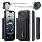 DG.MING M2 Series 3-Fold Card Bag Wallet Leather Phone Case, For iPhone 17e / 16e, For iPhone 17 Pro Max, For iPhone 17 Pro, For iPhone 17