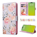 Bronzing Painting RFID Leather Case, For iPhone 15 For iPhone 15 Pastoral Rose