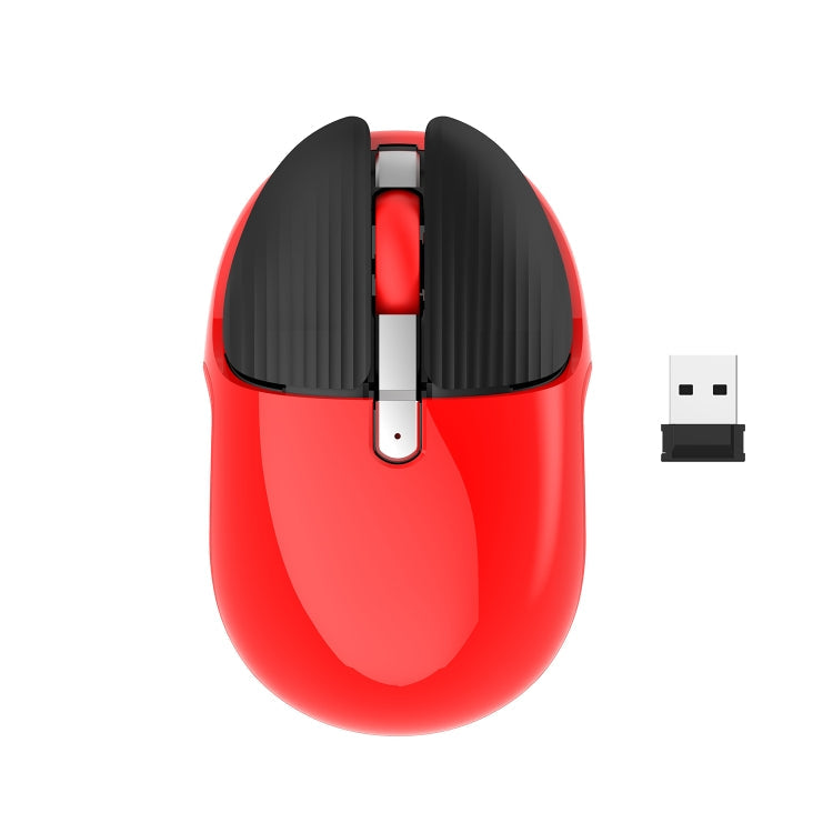 HXSJ M106 2.4GHZ 1600dpi Single-mode Wireless Mouse USB Rechargeable – Wireless Charging, Data Transmission Red