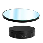22cm Mirror Electric Rotating Display Stand Live Video Shooting Props Turntable, Regular Version, With Remote Control Regular Version Black