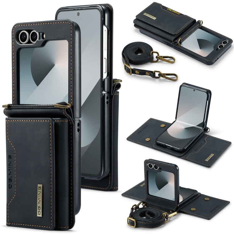 DG.MING M2 Series Card Bag Magnetic Leather Phone Case, For Samsung Galaxy Z Flip6, For Samsung Galaxy Z Flip5 5G, For Samsung Galaxy Z Flip4 5G, For Samsung Galaxy Z Flip3 5G For Samsung Galaxy Z Flip6 Black