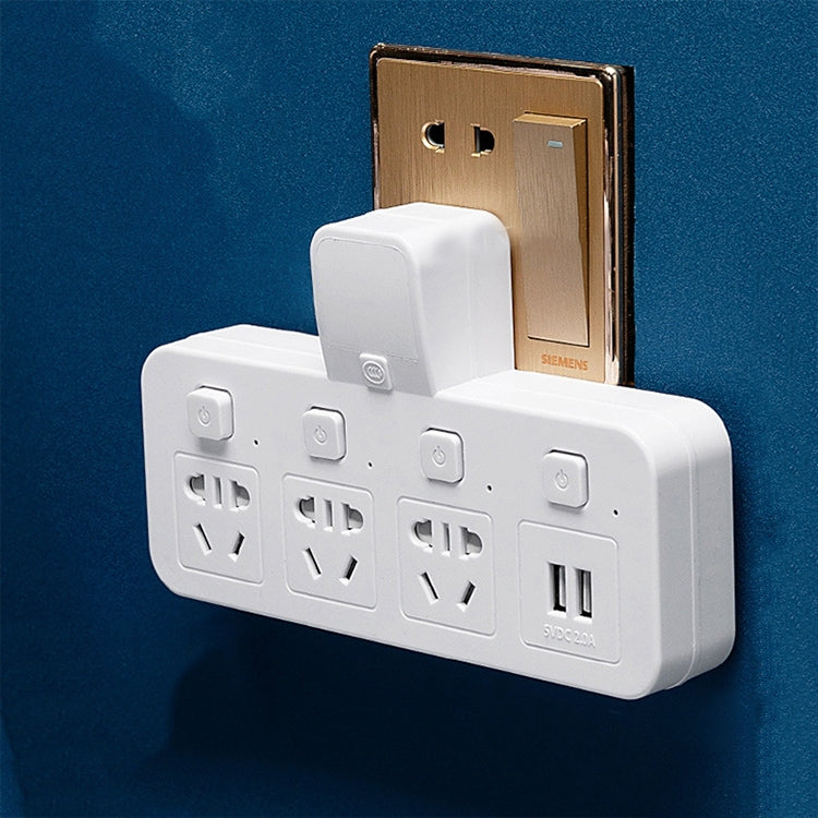 Home Office Multifunctional USB Wireless Plug Converter Plug Board, with Night Light, 1 to 4 + 2USB 1 to 4 + 2USB