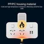 Home Office Multifunctional USB Wireless Plug Converter Plug Board, with Night Light, 1 to 4 + 2USB