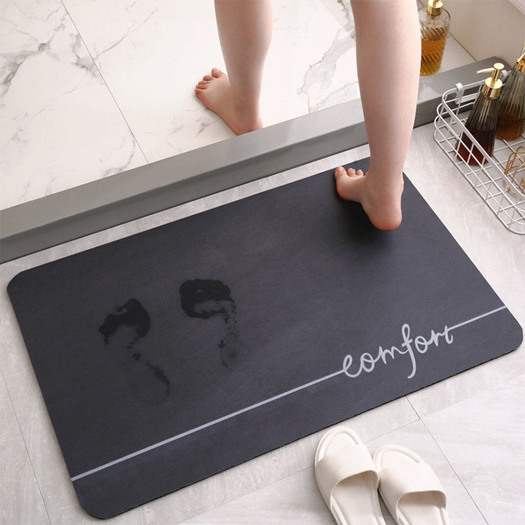 40x60cm Diatomaceous Earth Bathroom Anti-slip Mat – Durable Build, Easy to Use Letters Dark Grey