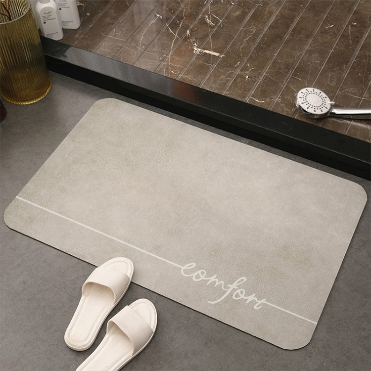 40x60cm Diatomaceous Earth Bathroom Anti-slip Mat – Durable Build, Easy to Use Letters Light Grey