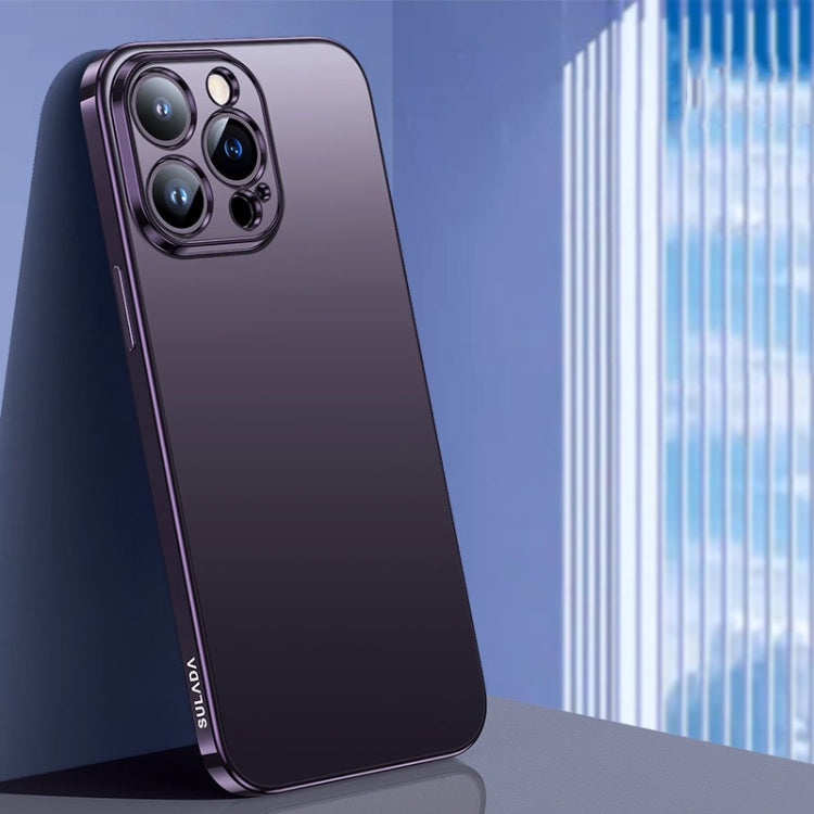 SULADA Electroplating Frosted TPU Phone Case, For iPhone 15 Pro Max, For iPhone 15 Pro, For iPhone 15 Plus For iPhone 15 Pro Max Dark Purple