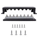 RV 600A High Current busbar 8-way Straight M10 Wiring Studs, CP-4298-01, CP-4298-02 CP-4298-01 Black
