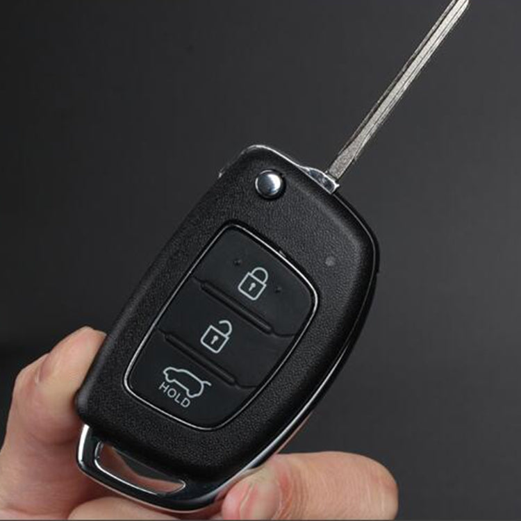 For Hyundai 3-button Folding Car Key Shell with Silver Metal Edge, For Hyundai 3-button For Hyundai 3-button