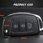 For Hyundai 3-button Folding Car Key Shell with Silver Metal Edge, For Hyundai 3-button