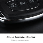 For Hyundai 3-button Folding Car Key Shell with Silver Metal Edge, For Hyundai 3-button