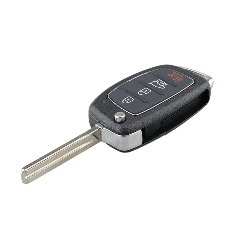 4-button Folding Car Key Shell with Metal Edge Solaris ix35 ix4 Santa For Hyundai Sonata 2014-2017 / Tucson 2016-2019 / Santa Fe 2013-2016, For Hyundai 4-button Solaris ix35 ix4