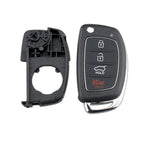 4-button Folding Car Key Shell with Metal Edge Solaris ix35 ix4 Santa For Hyundai Sonata 2014-2017 / Tucson 2016-2019 / Santa Fe 2013-2016, For Hyundai 4-button Solaris ix35 ix4