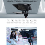 FEELWORLD TP16 16 inch Tablet Horizontal Vertical Prompting Folding Teleprompter, Bluetooth Remote Control, TP16