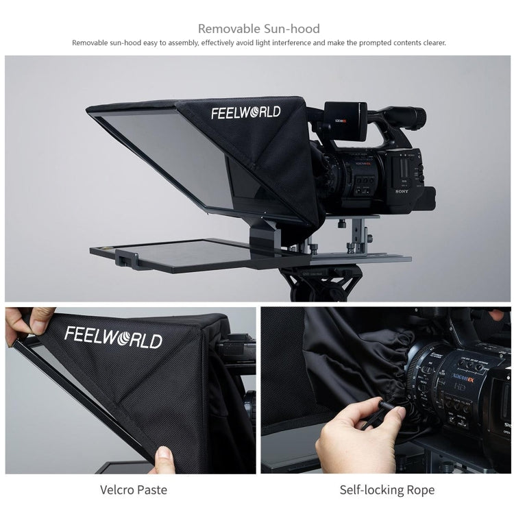 FEELWORLD TP16 16 inch Tablet Horizontal Vertical Prompting Folding Teleprompter, Bluetooth Remote Control, TP16