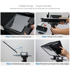FEELWORLD TP16 16 inch Tablet Horizontal Vertical Prompting Folding Teleprompter, Bluetooth Remote Control, TP16