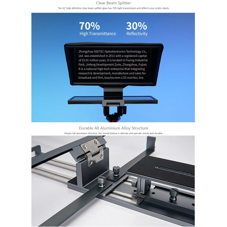 FEELWORLD TP16 16 inch Tablet Horizontal Vertical Prompting Folding Teleprompter, Bluetooth Remote Control, TP16