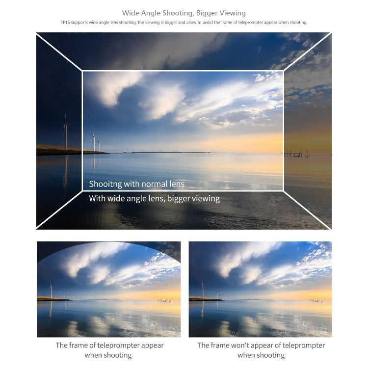 FEELWORLD TP16 16 inch Tablet Horizontal Vertical Prompting Folding Teleprompter, Bluetooth Remote Control, TP16