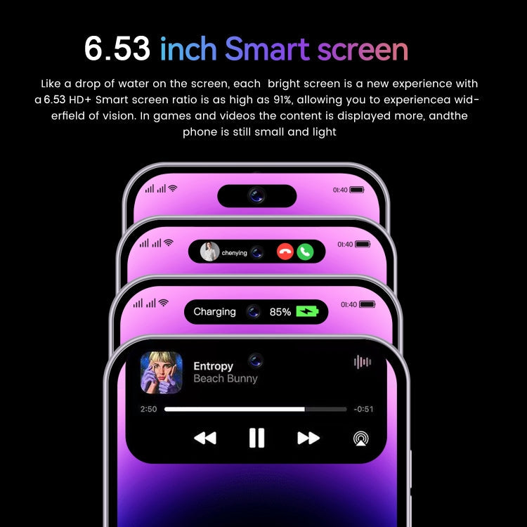 i15 Pro Max / U18, 6.53 inch Screen, Face Identification, Android 9.1 SC7731E Quad Core, Network: 3G, Dual SIM, i15 Pro Max / U18 2GB+16GB – Durable Build, Easy to Use