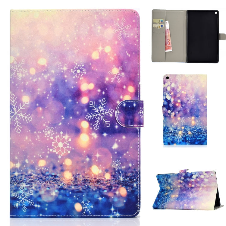 Colored Drawing Pattern Horizontal Flip PU Leather Case with Holder & Card Slot & Sleep / Wake-up Function – Card Slot, Flip, Leather, For Samsung Galaxy Tab S5e 10.5 T720 / T725, For Amazon Kindle Fire HD 8 2016/2017, For Amazon Kindle Fire HD 10 2017 For Amazon Kindle Fire HD 8 2016 2017 Purple Quicksand