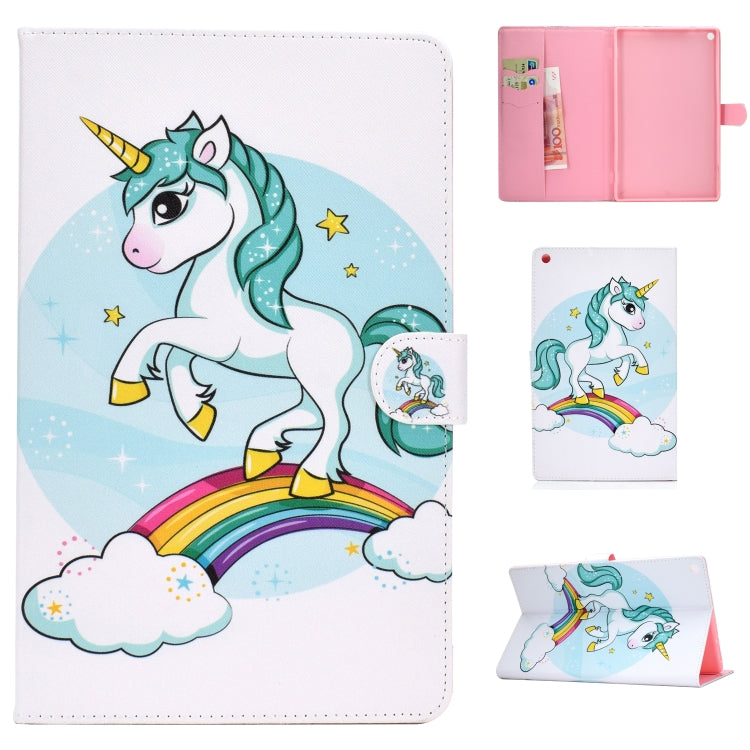 Colored Drawing Pattern Horizontal Flip PU Leather Case with Holder & Card Slot & Sleep / Wake-up Function – Card Slot, Flip, Leather, For Samsung Galaxy Tab S5e 10.5 T720 / T725, For Amazon Kindle Fire HD 8 2016/2017, For Amazon Kindle Fire HD 10 2017 For Amazon Kindle Fire HD 8 2016 2017 Unicorn