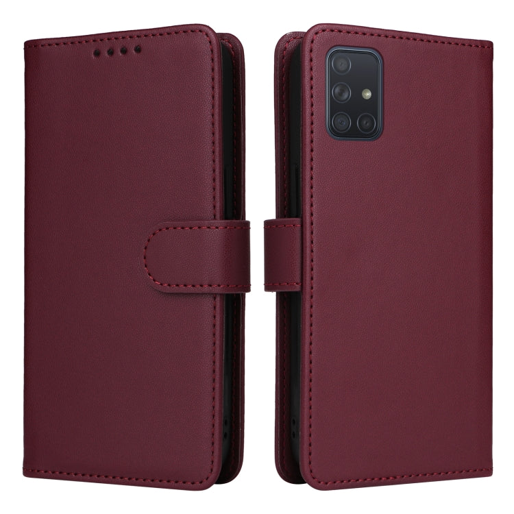 BETOPNICE BN-005 2 in 1 Detachable Imitate Genuine Leather Phone Case – Magnetic, Card Slot, Leather, For Samsung Galaxy S20, For Samsung Galaxy S20+, For Samsung Galaxy A71 4G, For Samsung Galaxy A51 4G For Samsung Galaxy A71 4G Wine Red