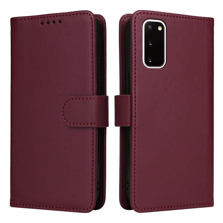 BETOPNICE BN-005 2 in 1 Detachable Imitate Genuine Leather Phone Case – Magnetic, Card Slot, Leather, For Samsung Galaxy S20, For Samsung Galaxy S20+, For Samsung Galaxy A71 4G, For Samsung Galaxy A51 4G For Samsung Galaxy S20 Wine Red