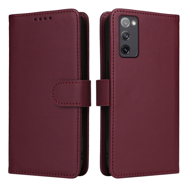 BETOPNICE BN-005 2 in 1 Detachable Imitate Genuine Leather Phone Case – Magnetic, Card Slot, Leather, For Samsung Galaxy A12 4G / A12 5G, For Samsung Galaxy A13 5G / A04S / A04, For Samsung Galaxy S20 FE, For Samsung Galaxy A53 5G For Samsung Galaxy S20 FE Wine Red