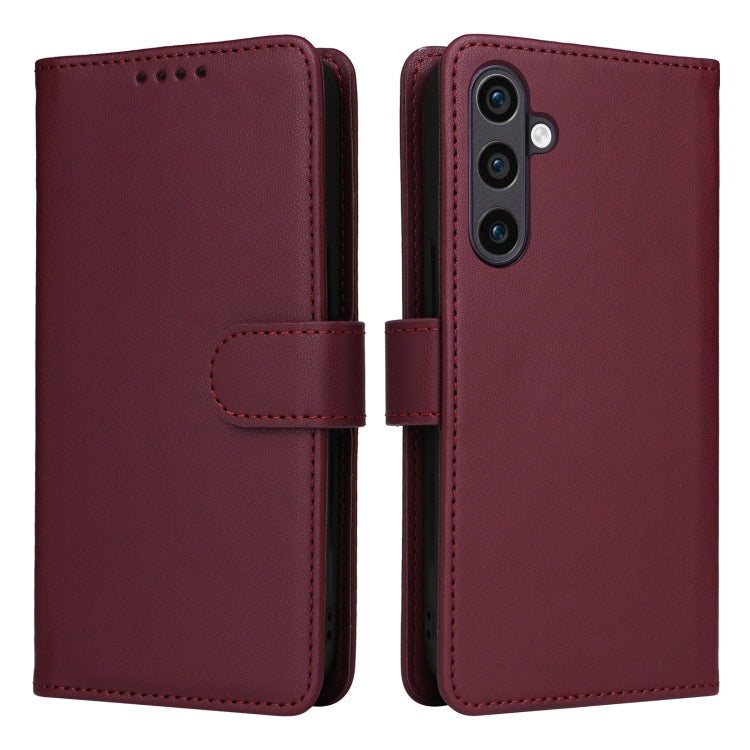 BETOPNICE BN-005 2 in 1 Detachable Imitate Genuine Leather Phone Case – Magnetic, Card Slot, Leather, For Samsung Galaxy A25 5G, For Samsung Galaxy S23 FE 5G, For Samsung Galaxy M14 5G, For Samsung Galaxy A24 4G For Samsung Galaxy S23 FE 5G Wine Red