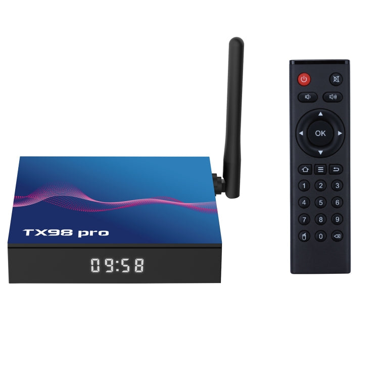 TX98 Pro 4K Ultra HD Android 14.0 Smart TV Box with Remote Control, Allwinner H616 Quad-Core, 2GB+16GB, 4GB+32GB, 4GB+64GB 2GB+16GB EU Plug