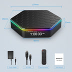 T95Z Plus 8K WiFi6 Android 12.0 Smart TV Box with Remote Control, Allwinner H618 Quad-Core, 2GB+16GB, 4GB+32GB, 4GB+64GB