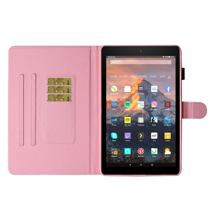 Colored Drawing Pattern Horizontal Flip PU Leather Case with Holder & Card Slot & Sleep / Wake-up Function, For Amazon Kindle Fire HD 8 (2016/2017/2018), For Amazon Kindle Fire HD 8 (2020), For Amazon Kindle Fire HD 10 (2015 / 2017)