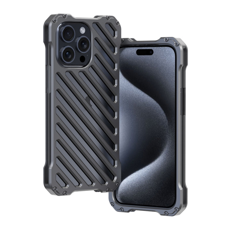 RJ-50 Phone Case – Hollow Breathable Armor Metal Phone Case, For iPhone 16 Pro Max, For... For iPhone 15 Pro Max